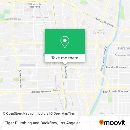 Tiger Plumbing and Backflow map