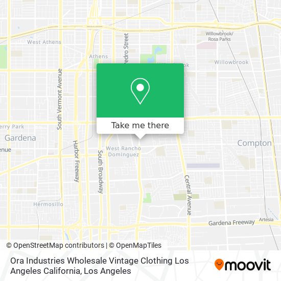 Mapa de Ora Industries Wholesale Vintage Clothing Los Angeles California