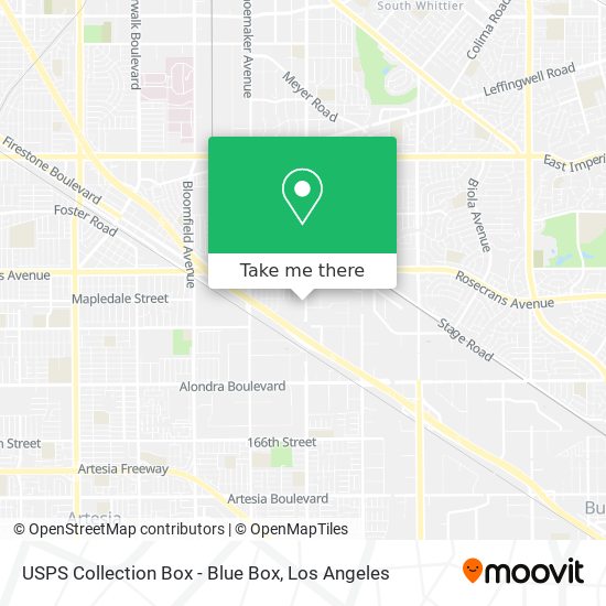 Mapa de USPS Collection Box - Blue Box