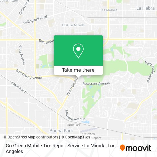 Mapa de Go Green Mobile Tire Repair Service La Mirada