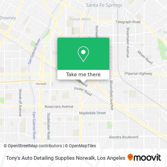 Mapa de Tony's Auto Detailing Supplies Norwalk