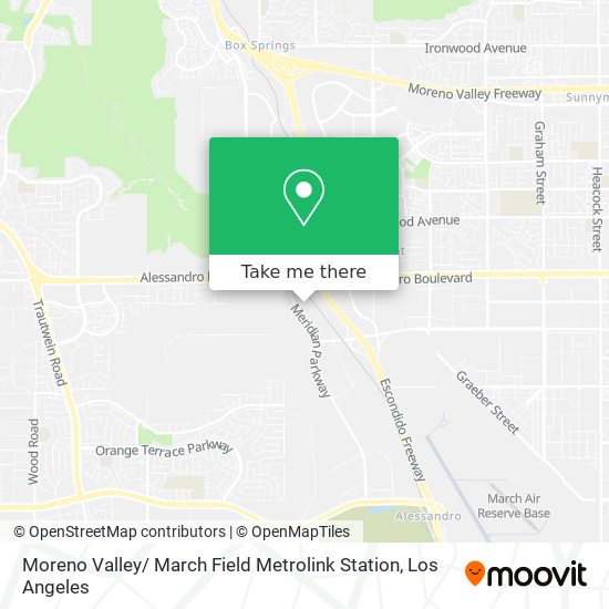 Mapa de Moreno Valley/ March Field Metrolink Station