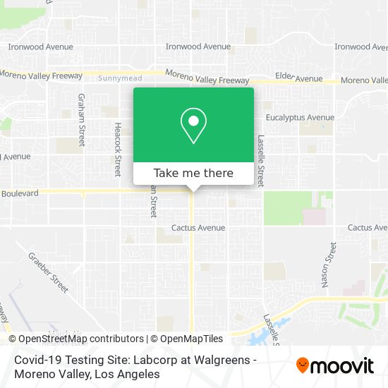 Covid-19 Testing Site: Labcorp at Walgreens - Moreno Valley map