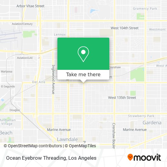 Ocean Eyebrow Threading map