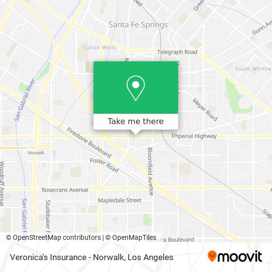 Veronica's Insurance - Norwalk map