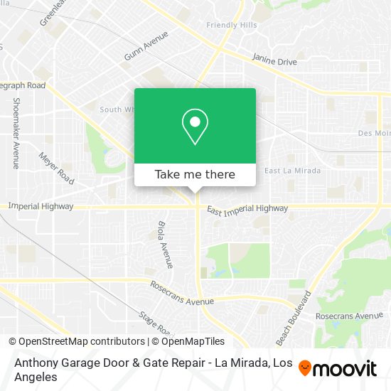 Mapa de Anthony Garage Door & Gate Repair - La Mirada