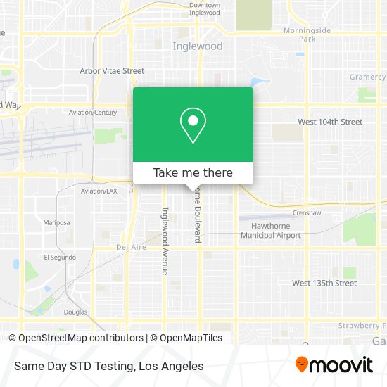 Same Day STD Testing map