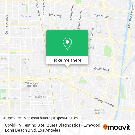 Covid-19 Testing Site: Quest Diagnostics - Lynwood Long Beach Blvd map