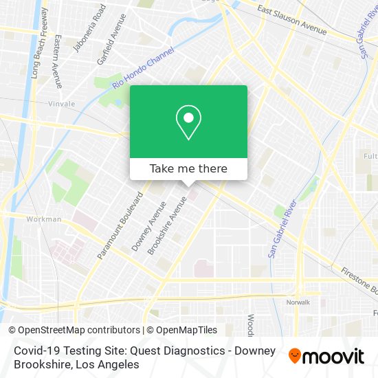 Covid-19 Testing Site: Quest Diagnostics - Downey Brookshire map