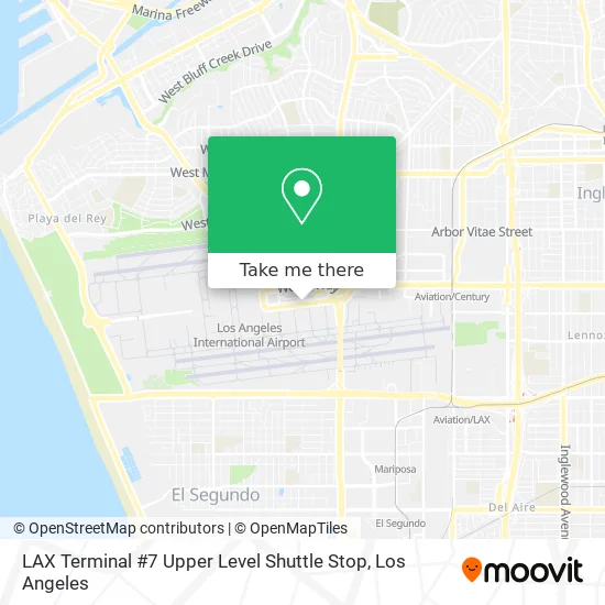 LAX Terminal #7 Upper Level Shuttle Stop map