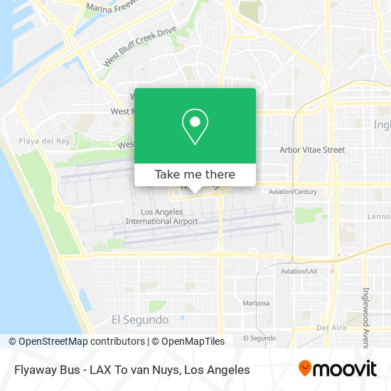Mapa de Flyaway Bus - LAX To van Nuys