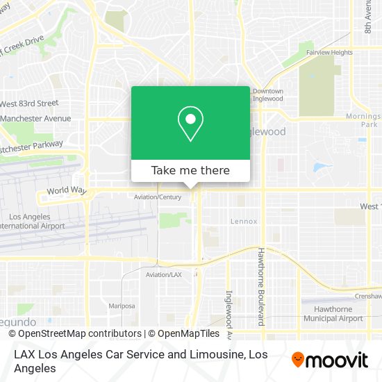 Mapa de LAX Los Angeles Car Service and Limousine