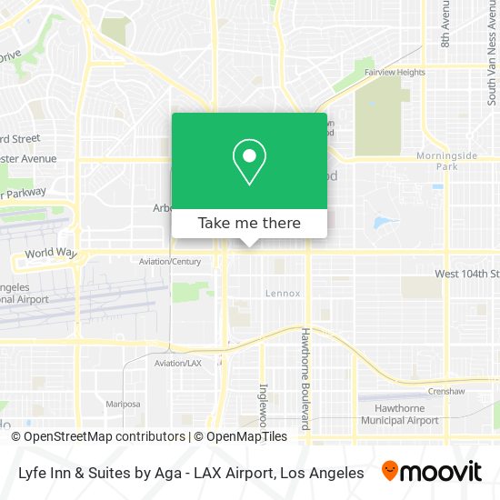Mapa de Lyfe Inn & Suites by Aga - LAX Airport