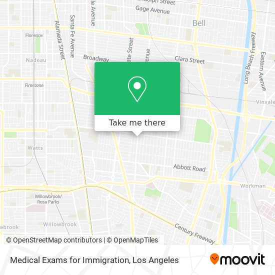 Mapa de Medical Exams for Immigration