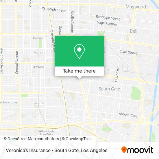 Veronica's Insurance - South Gate map