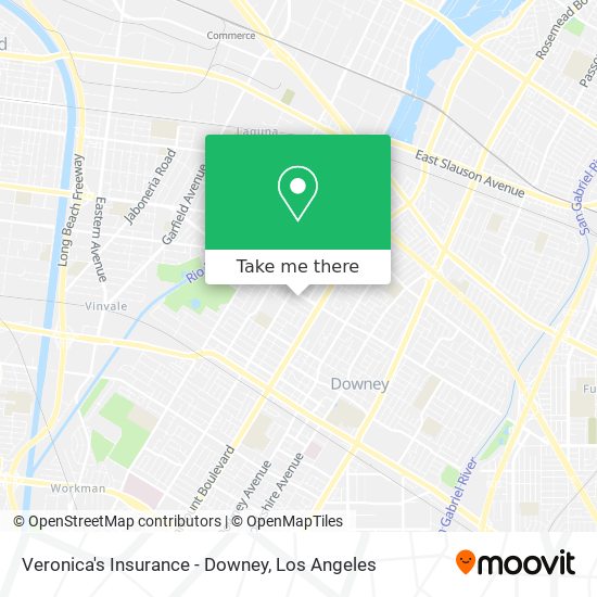 Veronica's Insurance - Downey map