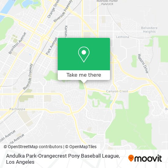 Andulka Park-Orangecrest Pony Baseball League map