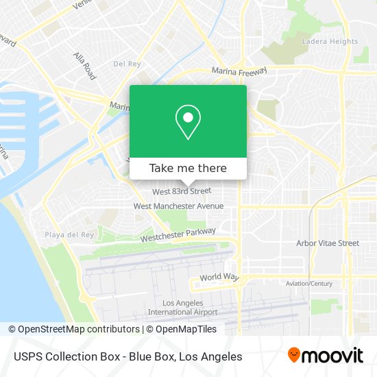 Mapa de USPS Collection Box - Blue Box