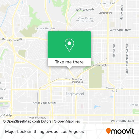 Major Locksmith Inglewood map