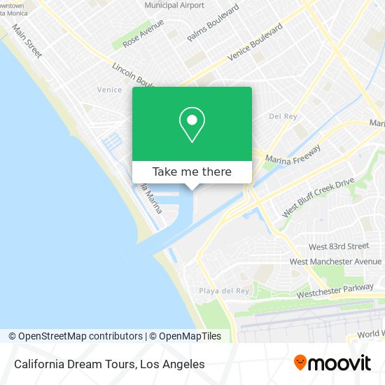 Mapa de California Dream Tours