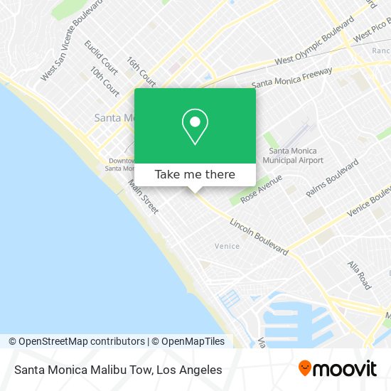 Santa Monica Malibu Tow map
