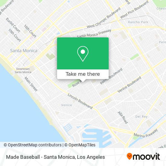 Made Baseball - Santa Monica map