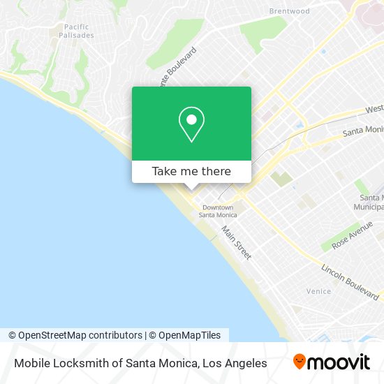 Mobile Locksmith of Santa Monica map