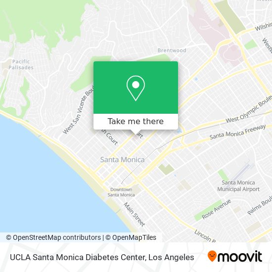 UCLA Santa Monica Diabetes Center map