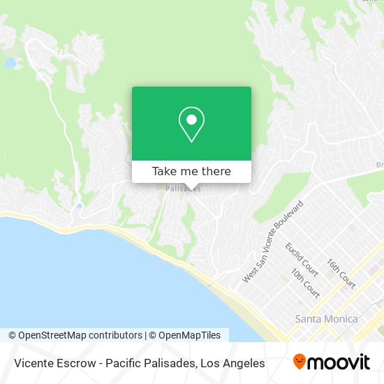 Mapa de Vicente Escrow - Pacific Palisades