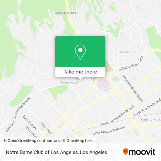 Mapa de Notre Dame Club of Los Angeles