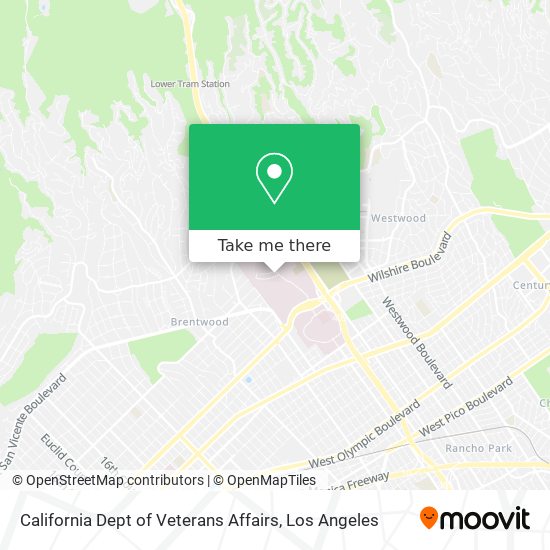California Dept of Veterans Affairs map