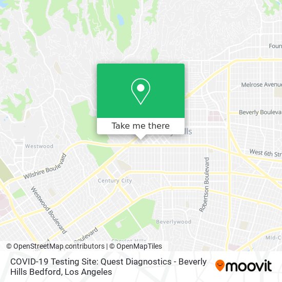 Mapa de COVID-19 Testing Site: Quest Diagnostics - Beverly Hills Bedford