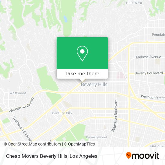 Mapa de Cheap Movers Beverly Hills
