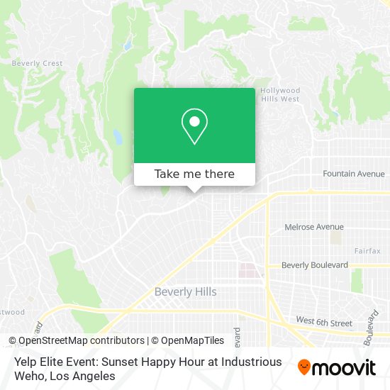 Mapa de Yelp Elite Event: Sunset Happy Hour at Industrious Weho