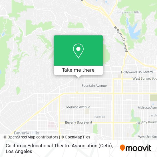 Mapa de California Educational Theatre Association (Ceta)