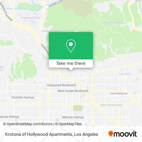 Mapa de Krotona of Hollywood Apartments