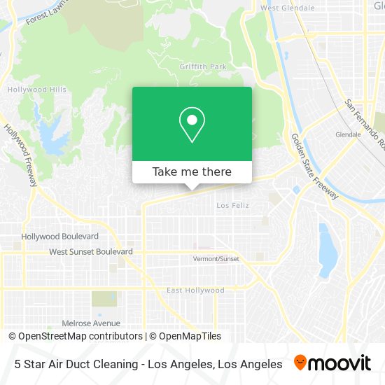 5 Star Air Duct Cleaning - Los Angeles map
