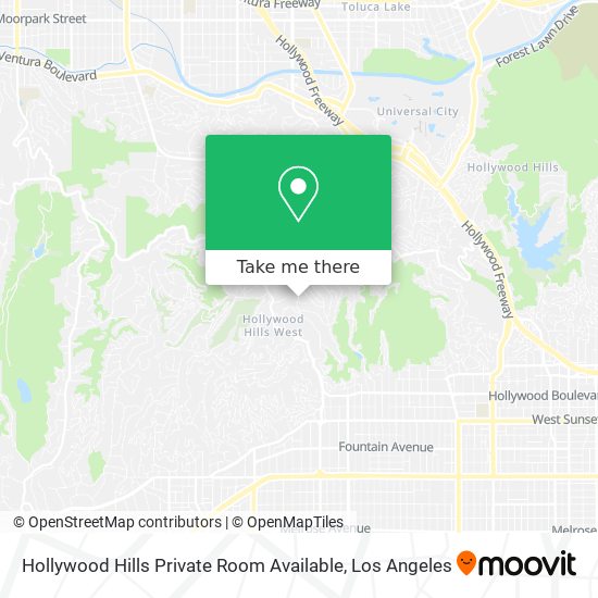 Mapa de Hollywood Hills Private Room Available