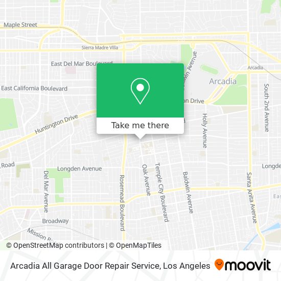 Arcadia All Garage Door Repair Service map