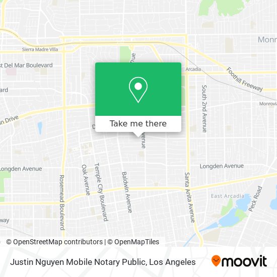 Mapa de Justin Nguyen Mobile Notary Public