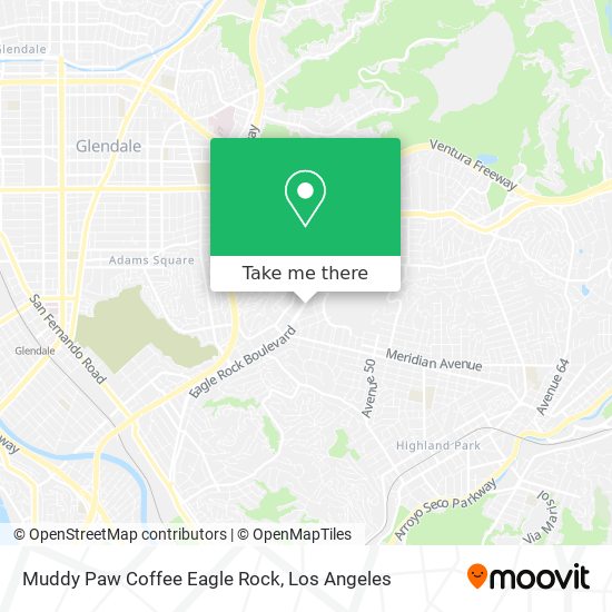 Muddy Paw Coffee Eagle Rock map