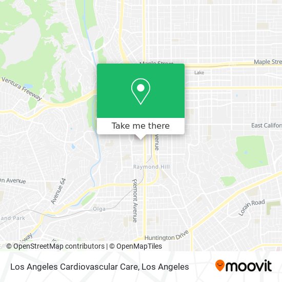 Los Angeles Cardiovascular Care map