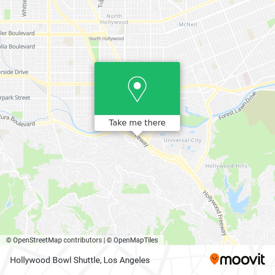 Hollywood Bowl Shuttle map