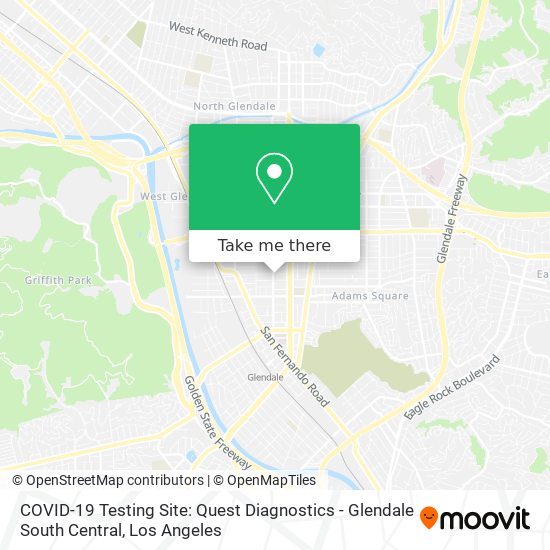 Mapa de COVID-19 Testing Site: Quest Diagnostics - Glendale South Central