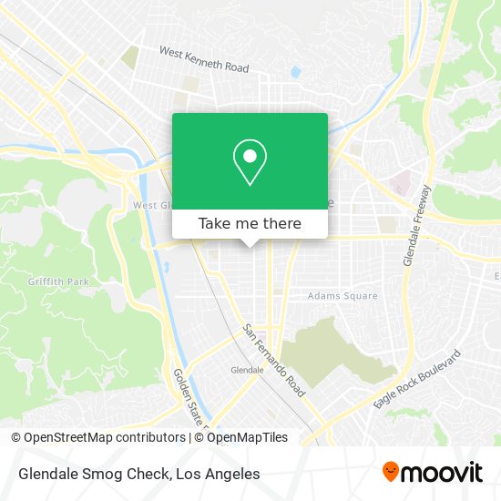 Glendale Smog Check map