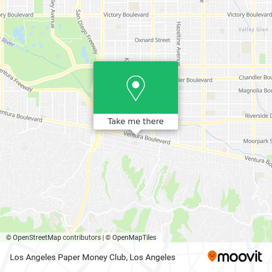 Los Angeles Paper Money Club map