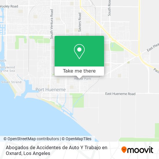 Mapa de Abogados de Accidentes de Auto Y Trabajo en Oxnard