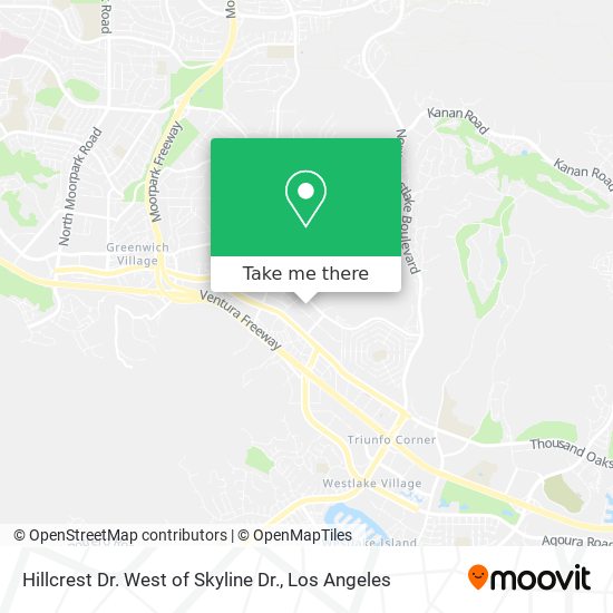 Mapa de Hillcrest Dr. West of Skyline Dr.