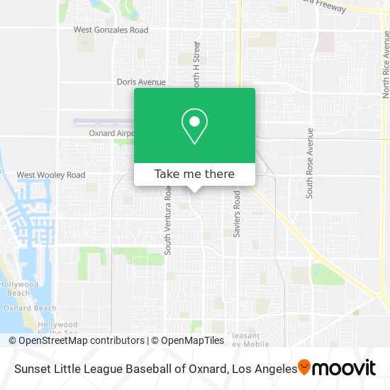 Mapa de Sunset Little League Baseball of Oxnard