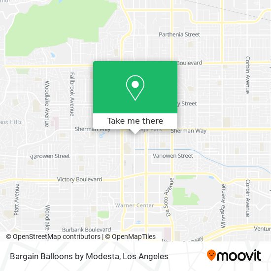 Mapa de Bargain Balloons by Modesta